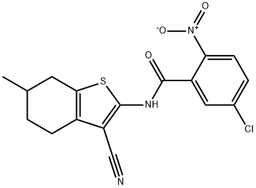 5-chloro-N-(3-cyano-6-methyl-4,5,6,7-tetrahydro-1-benzothien-2-yl)-2-nitrobenzamide Struktur