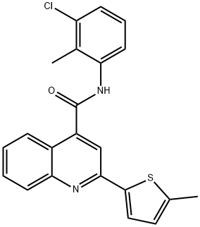 N-(3-chloro-2-methylphenyl)-2-(5-methyl-2-thienyl)-4-quinolinecarboxamide Struktur