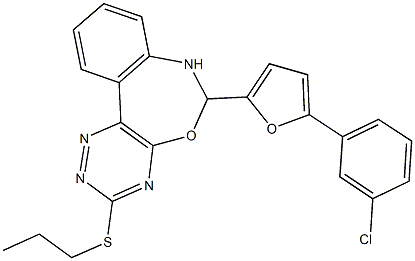 6-[5-(3-chlorophenyl)-2-furyl]-3-(propylsulfanyl)-6,7-dihydro[1,2,4]triazino[5,6-d][3,1]benzoxazepine Struktur