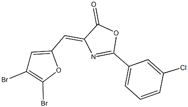 2-(3-chlorophenyl)-4-[(4,5-dibromo-2-furyl)methylene]-1,3-oxazol-5(4H)-one Struktur