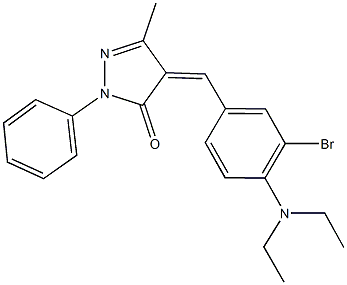 4-[3-bromo-4-(diethylamino)benzylidene]-5-methyl-2-phenyl-2,4-dihydro-3H-pyrazol-3-one Struktur