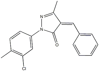 4-benzylidene-2-(3-chloro-4-methylphenyl)-5-methyl-2,4-dihydro-3H-pyrazol-3-one Struktur