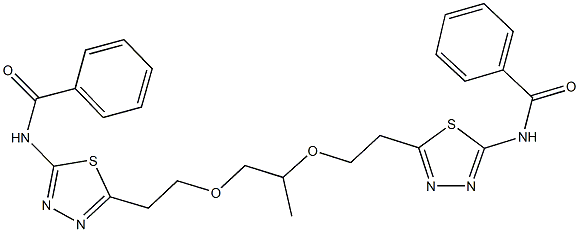 N-{5-[2-(2-{2-[5-(benzoylamino)-1,3,4-thiadiazol-2-yl]ethoxy}-1-methylethoxy)ethyl]-1,3,4-thiadiazol-2-yl}benzamide Struktur