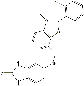 5-({2-[(2-chlorobenzyl)oxy]-3-methoxybenzyl}amino)-1,3-dihydro-2H-benzimidazol-2-one Struktur