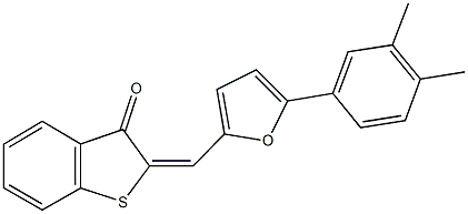 2-{[5-(3,4-dimethylphenyl)-2-furyl]methylene}-1-benzothiophen-3(2H)-one Struktur