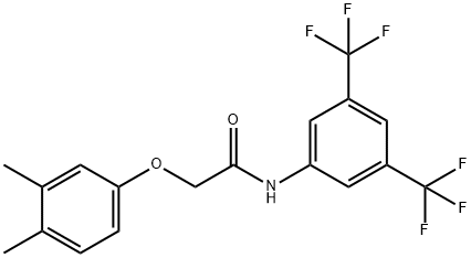 N-[3,5-bis(trifluoromethyl)phenyl]-2-(3,4-dimethylphenoxy)acetamide Struktur