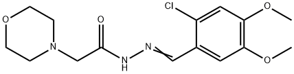 N'-(2-chloro-4,5-dimethoxybenzylidene)-2-(4-morpholinyl)acetohydrazide Struktur