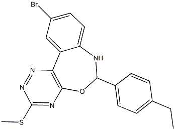 10-bromo-6-(4-ethylphenyl)-6,7-dihydro[1,2,4]triazino[5,6-d][3,1]benzoxazepin-3-yl methyl sulfide Struktur