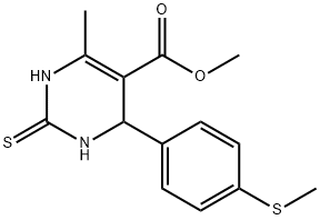 methyl 6-methyl-4-[4-(methylsulfanyl)phenyl]-2-thioxo-1,2,3,4-tetrahydro-5-pyrimidinecarboxylate Struktur