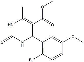 methyl 4-(2-bromo-5-methoxyphenyl)-6-methyl-2-thioxo-1,2,3,4-tetrahydro-5-pyrimidinecarboxylate Struktur