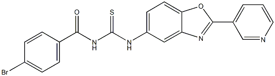 N-(4-bromobenzoyl)-N'-[2-(3-pyridinyl)-1,3-benzoxazol-5-yl]thiourea Struktur