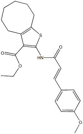 ethyl 2-{[3-(4-methoxyphenyl)acryloyl]amino}-4,5,6,7,8,9-hexahydrocycloocta[b]thiophene-3-carboxylate Struktur