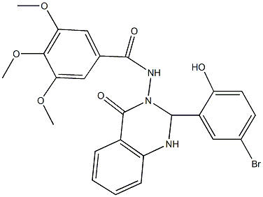 N-(2-(5-bromo-2-hydroxyphenyl)-4-oxo-1,4-dihydro-3(2H)-quinazolinyl)-3,4,5-trimethoxybenzamide Struktur