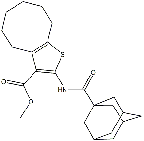 methyl 2-[(1-adamantylcarbonyl)amino]-4,5,6,7,8,9-hexahydrocycloocta[b]thiophene-3-carboxylate Struktur