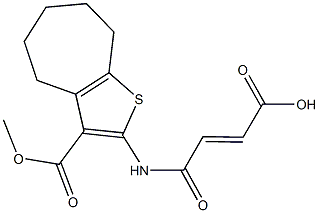 4-{[3-(methoxycarbonyl)-5,6,7,8-tetrahydro-4H-cyclohepta[b]thien-2-yl]amino}-4-oxo-2-butenoic acid Struktur