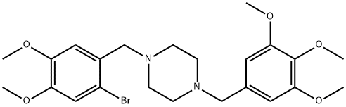 1-(2-bromo-4,5-dimethoxybenzyl)-4-(3,4,5-trimethoxybenzyl)piperazine Struktur