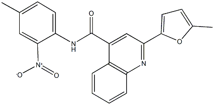 N-{2-nitro-4-methylphenyl}-2-(5-methyl-2-furyl)-4-quinolinecarboxamide Struktur