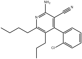 2-amino-6-butyl-4-(2-chlorophenyl)-5-propylnicotinonitrile Struktur