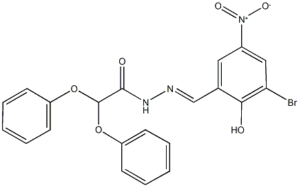 N'-{3-bromo-2-hydroxy-5-nitrobenzylidene}-2,2-diphenoxyacetohydrazide Struktur