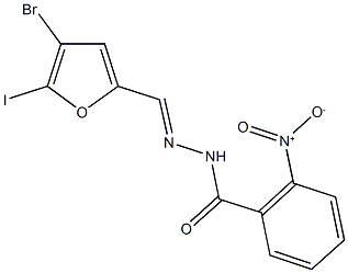 N'-[(4-bromo-5-iodo-2-furyl)methylene]-2-nitrobenzohydrazide Struktur