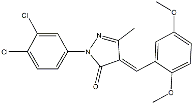 2-(3,4-dichlorophenyl)-4-(2,5-dimethoxybenzylidene)-5-methyl-2,4-dihydro-3H-pyrazol-3-one Struktur