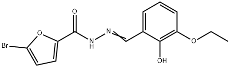 5-bromo-N'-(3-ethoxy-2-hydroxybenzylidene)-2-furohydrazide Struktur