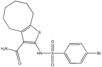 2-{[(4-bromophenyl)sulfonyl]amino}-4,5,6,7,8,9-hexahydrocycloocta[b]thiophene-3-carboxamide Struktur