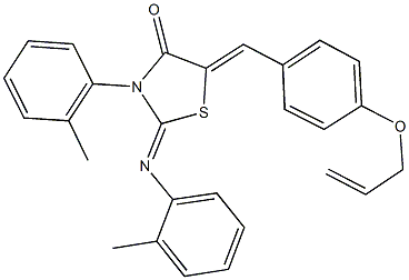 5-[4-(allyloxy)benzylidene]-3-(2-methylphenyl)-2-[(2-methylphenyl)imino]-1,3-thiazolidin-4-one Struktur