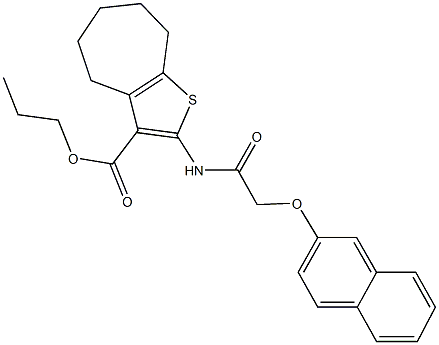 propyl 2-{[(2-naphthyloxy)acetyl]amino}-5,6,7,8-tetrahydro-4H-cyclohepta[b]thiophene-3-carboxylate Struktur