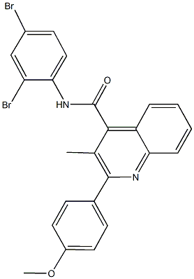 N-(2,4-dibromophenyl)-2-(4-methoxyphenyl)-3-methyl-4-quinolinecarboxamide Struktur