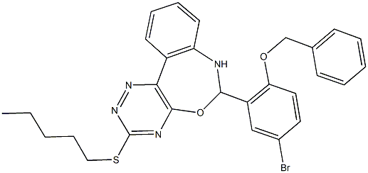 6-[2-(benzyloxy)-5-bromophenyl]-3-(pentylsulfanyl)-6,7-dihydro[1,2,4]triazino[5,6-d][3,1]benzoxazepine Struktur