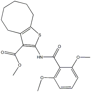 methyl 2-[(2,6-dimethoxybenzoyl)amino]-4,5,6,7,8,9-hexahydrocycloocta[b]thiophene-3-carboxylate Struktur