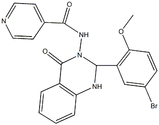 N-(2-(5-bromo-2-methoxyphenyl)-4-oxo-1,4-dihydro-3(2H)-quinazolinyl)isonicotinamide Struktur