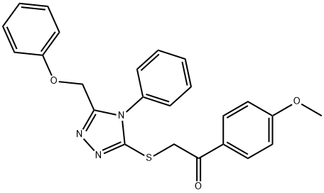 1-(4-methoxyphenyl)-2-{[5-(phenoxymethyl)-4-phenyl-4H-1,2,4-triazol-3-yl]sulfanyl}ethanone Struktur