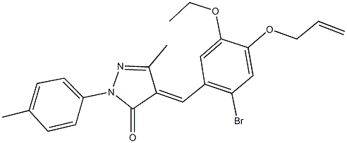 4-[4-(allyloxy)-2-bromo-5-ethoxybenzylidene]-5-methyl-2-(4-methylphenyl)-2,4-dihydro-3H-pyrazol-3-one Struktur