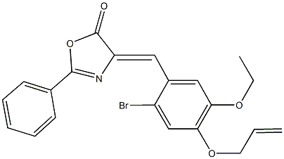 4-[4-(allyloxy)-2-bromo-5-ethoxybenzylidene]-2-phenyl-1,3-oxazol-5(4H)-one Struktur