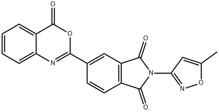 2-(5-methyl-3-isoxazolyl)-5-(4-oxo-4H-3,1-benzoxazin-2-yl)-1H-isoindole-1,3(2H)-dione Struktur