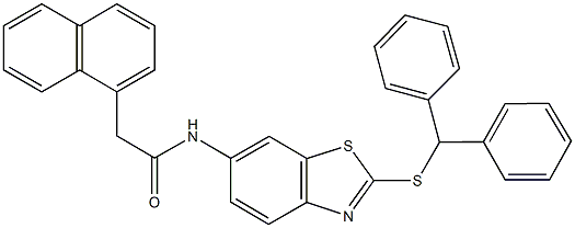 N-[2-(benzhydrylsulfanyl)-1,3-benzothiazol-6-yl]-2-(1-naphthyl)acetamide Struktur