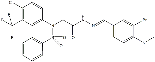 N-(2-{2-[3-bromo-4-(dimethylamino)benzylidene]hydrazino}-2-oxoethyl)-N-[4-chloro-3-(trifluoromethyl)phenyl]benzenesulfonamide Struktur