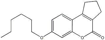 7-(hexyloxy)-2,3-dihydrocyclopenta[c]chromen-4(1H)-one Struktur