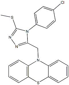 10-{[4-(4-chlorophenyl)-5-(methylsulfanyl)-4H-1,2,4-triazol-3-yl]methyl}-10H-phenothiazine Struktur