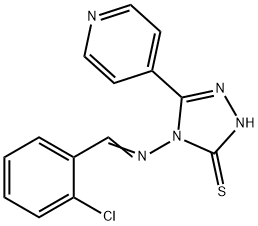 4-[(2-chlorobenzylidene)amino]-5-(4-pyridinyl)-2,4-dihydro-3H-1,2,4-triazole-3-thione Struktur