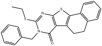 8-benzyl-9-(ethylsulfanyl)-5,8-dihydronaphtho[2',1':4,5]thieno[2,3-d]pyrimidin-7(6H)-one Struktur