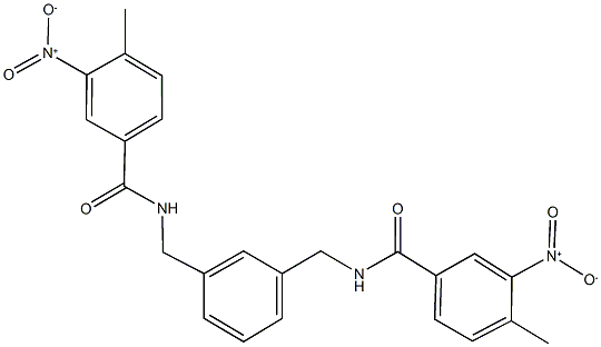 3-nitro-N-{3-[({3-nitro-4-methylbenzoyl}amino)methyl]benzyl}-4-methylbenzamide Struktur