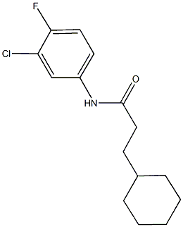 N-(3-chloro-4-fluorophenyl)-3-cyclohexylpropanamide Struktur