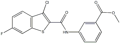 methyl 3-{[(3-chloro-6-fluoro-1-benzothien-2-yl)carbonyl]amino}benzoate Struktur