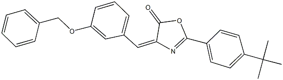 4-[3-(benzyloxy)benzylidene]-2-(4-tert-butylphenyl)-1,3-oxazol-5(4H)-one Struktur