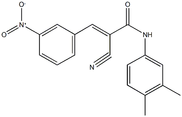 2-cyano-N-(3,4-dimethylphenyl)-3-{3-nitrophenyl}acrylamide Struktur