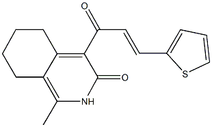 1-methyl-4-[3-(2-thienyl)acryloyl]-5,6,7,8-tetrahydro-3(2H)-isoquinolinone Struktur