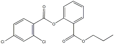 2-(propoxycarbonyl)phenyl 2,4-dichlorobenzoate Struktur